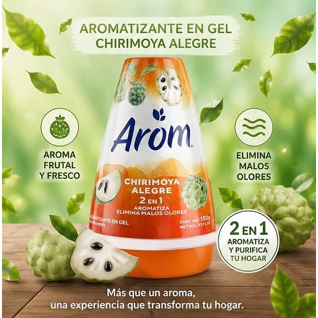 Desodorante Ambiental Cono Gel Arom Chirimoya Alegre 150g