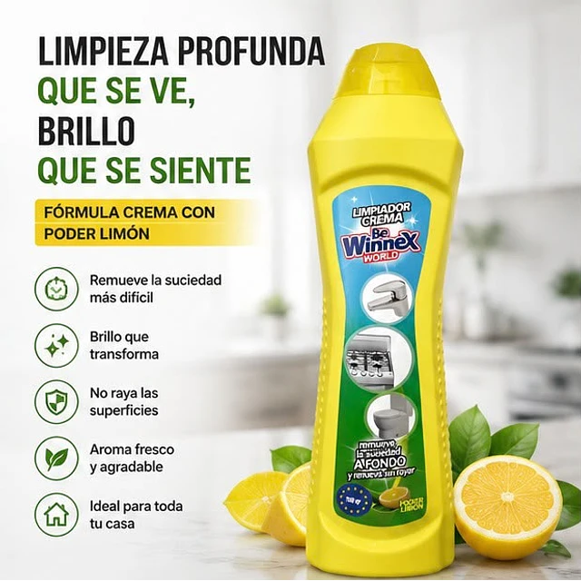 Limpiador En Crema Winnex Poder Limon 750gr