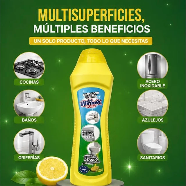 Limpiador En Crema Winnex Poder Limon 750gr