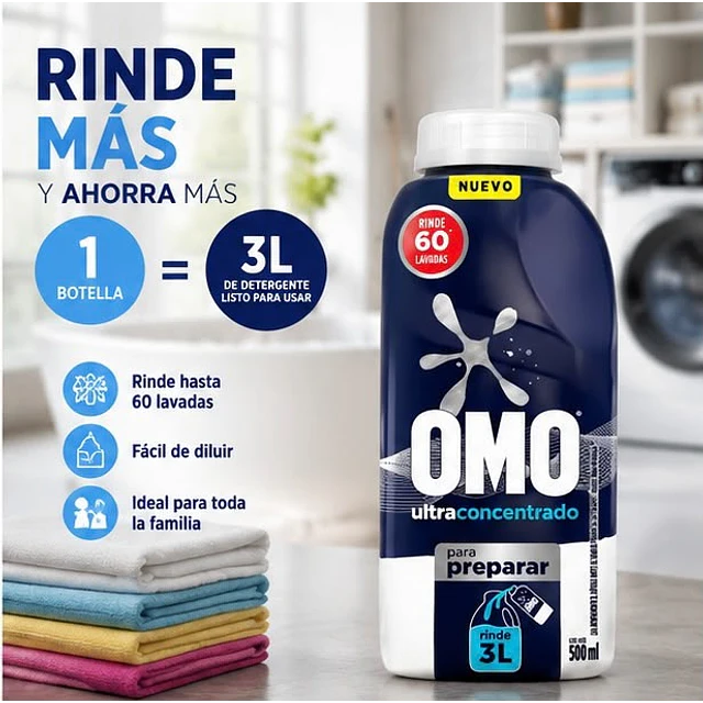 Detergente Líquido Omo Para Diluir 500ml