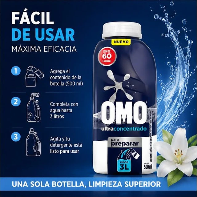 Detergente Líquido Omo Para Diluir 500ml