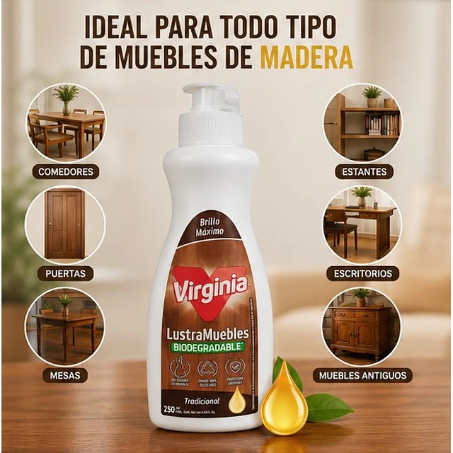 Lustra Muebles Crema Virginia Tradicional 250ml