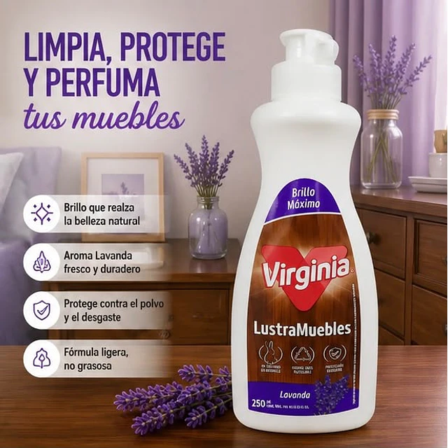 Lustra Muebles Crema Virginia Lavanda 250ml