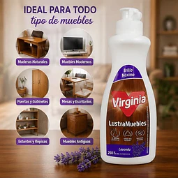 Lustra Muebles Crema Virginia Lavanda 250ml
