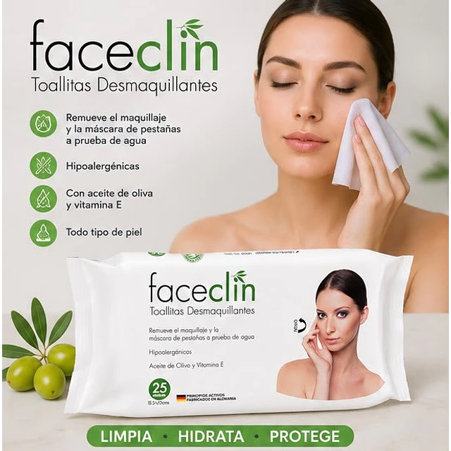 Toallitas Desmaquillantes Faceclin 25 Unidades
