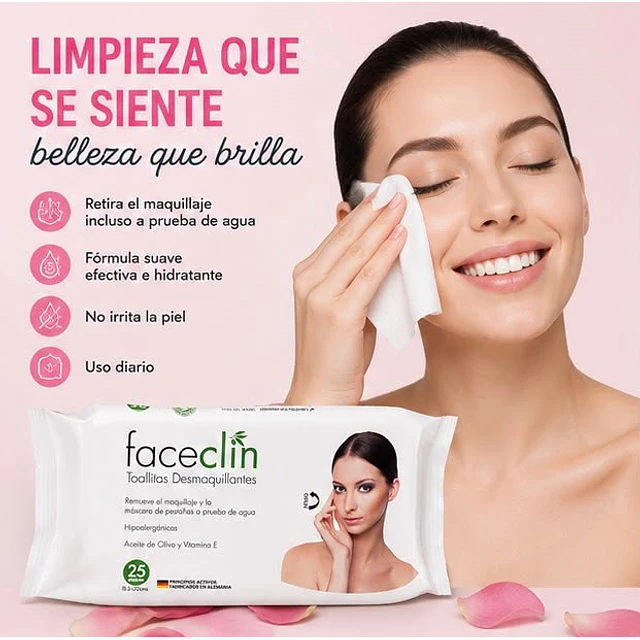 Toallitas Desmaquillantes Faceclin 25 Unidades