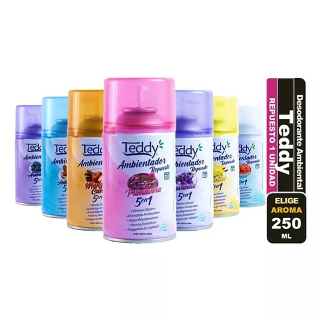 Ambientador Teddy Aroma Bebe 5 En 1 De 250ml