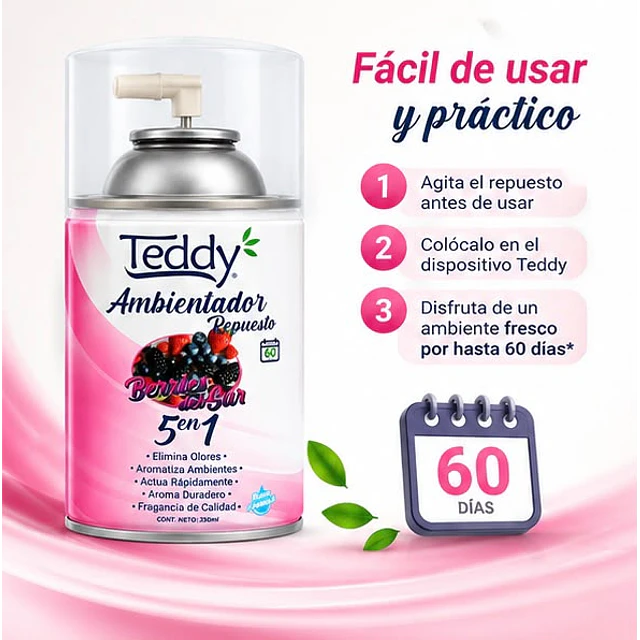 Ambientador Teddy Aroma Berries del Sur 5 En 1 De 250ml