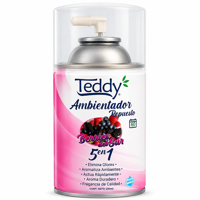 Ambientador Teddy Aroma Berries del Sur 5 En 1 De 250ml