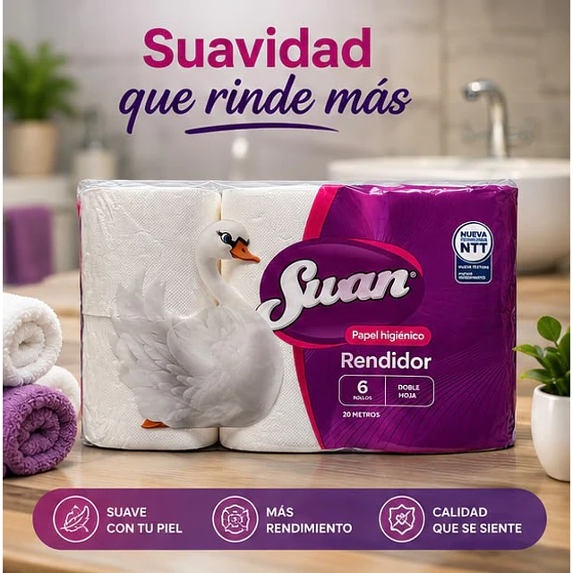Papel Higiénico Swan 6 Rollos 20 Metros