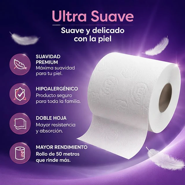 Papel Higiénico Elite Ultra - Doble Hoja - 4 Unid. 50 Mts C/u
