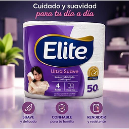 Papel Higiénico Elite Ultra - Doble Hoja - 4 Unid. 50 Mts C/u