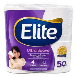 Papel Higiénico Elite Ultra - Doble Hoja - 4 Unid. 50 Mts C/u