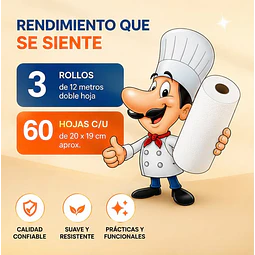 Nova Clásica Toalla De Papel 3 Unidades 12 Mt
