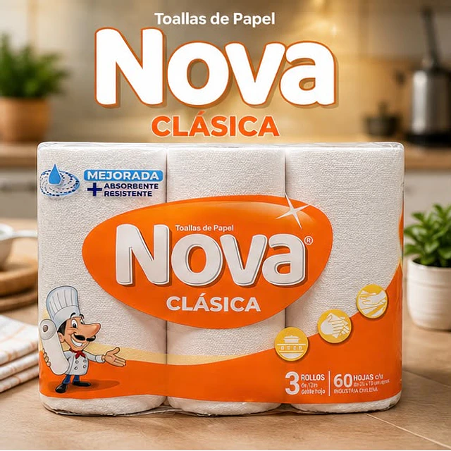 Nova Clásica Toalla De Papel 3 Unidades 12 Mt