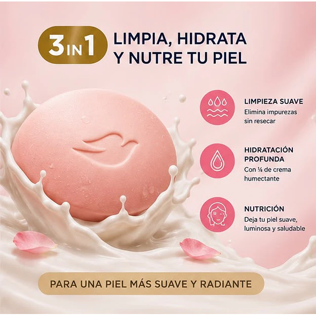  Jabon En Barra Dove Pink Beauty Bar 75g