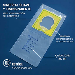 Bolsa recolector orina pediatrico 100ml / 10UNID
