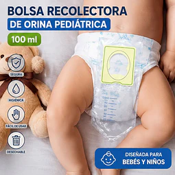 Bolsa recolector orina pediatrico 100ml / 10UNID