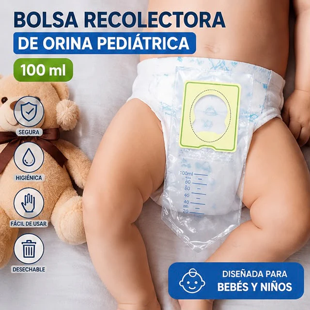 Bolsa recolector orina pediatrico 100ml / 10UNID