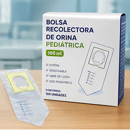 Bolsa recolector orina pediatrico 100ml / 10UNID
