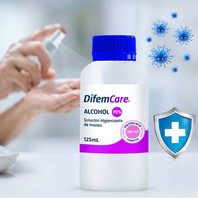 Alcohol Higienizante de manos 70% Difem 125ml 