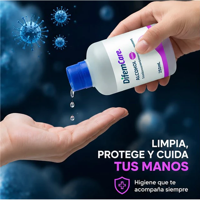 Alcohol Higienizante de manos 70% Difem 250ml 