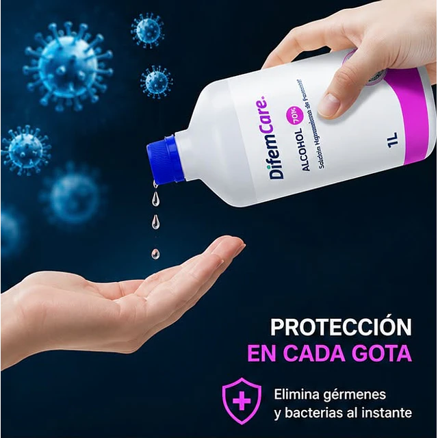 Alcohol Higienizante de manos 70% Difem 1L 