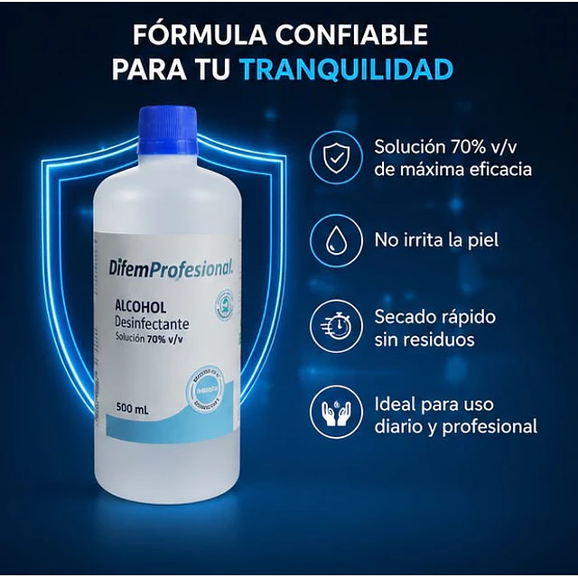 Alcohol Desinfectante 70% Difem 500ml
