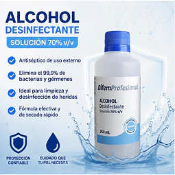 Alcohol Desinfectante 70% Difem 250ml