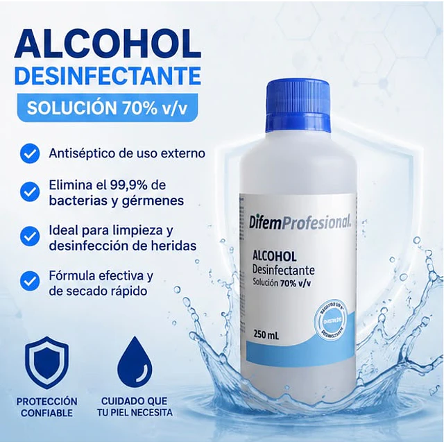 Alcohol Desinfectante 70% Difem 250ml
