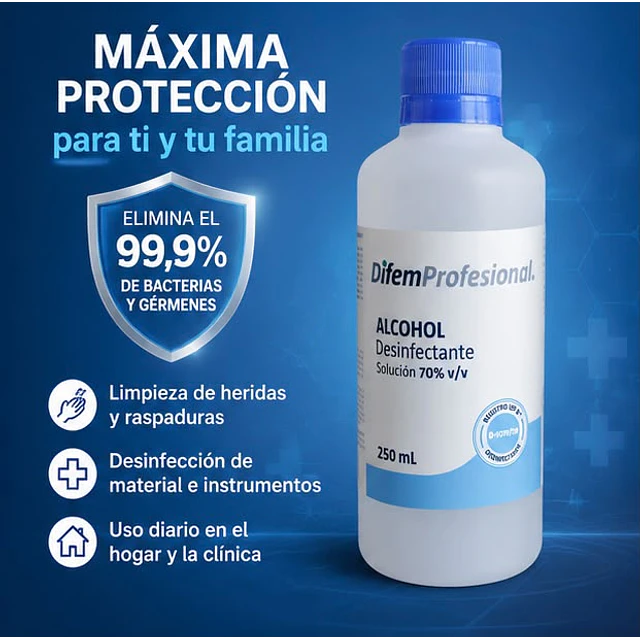 Alcohol Desinfectante 70% Difem 250ml