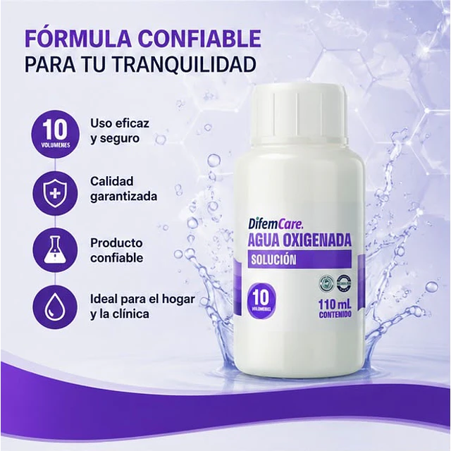 Agua Oxigenada Solución Difem 10v 110ml 