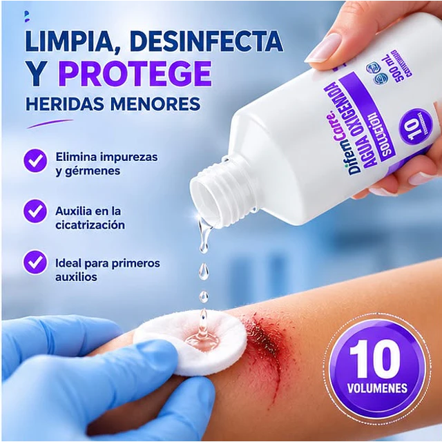 Agua Oxigenada Solución Difem 10v 500ml