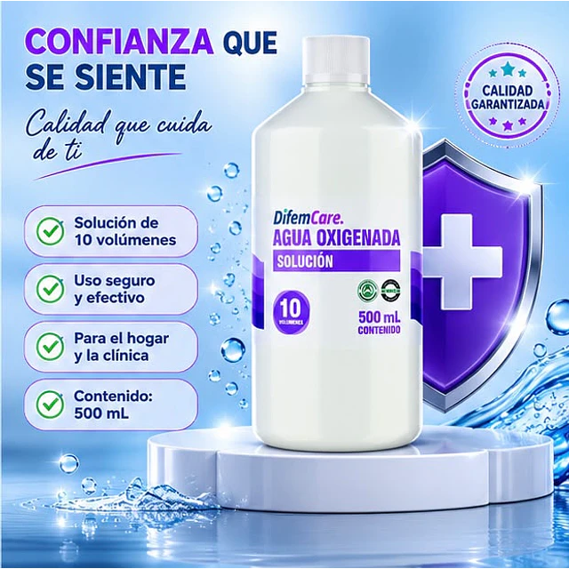 Agua Oxigenada Solución Difem 10v 500ml