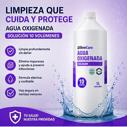 Agua Oxigenada Solución Difem 10v 1 Litro