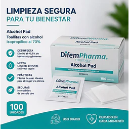 Toallitas Higienix Alcohol Pad Caja 100 Unidades Difempharma
