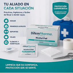 Toallitas Higienix Alcohol Pad Caja 100 Unidades Difempharma