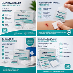 Toallitas Higienix Alcohol Pad Caja 100 Unidades Difempharma