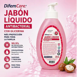 Jabon Liquido Antibacterial Con Glicerina 340ml Difem Care