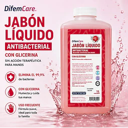 Jabon Liquido Antibacterial Con Glicerina 1000ml Difem Care