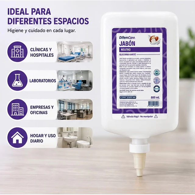 Jabon Neutro Con Glicerina Karite 800ml Difem Care