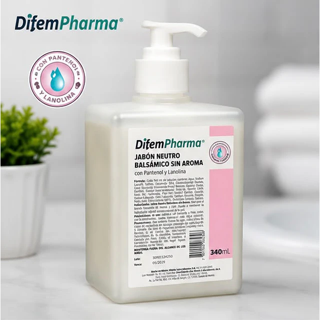 Jabón Neutro Balsámico Sin Aroma 340ml Difem Care