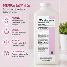 Jabón Neutro Balsámico Sin Aroma 1000ml Difem Care