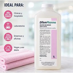 Jabón Neutro Balsámico Sin Aroma 1000ml Difem Care