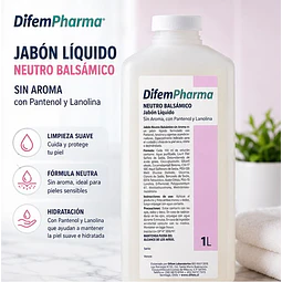 Jabón Neutro Balsámico Sin Aroma 1000ml Difem Care