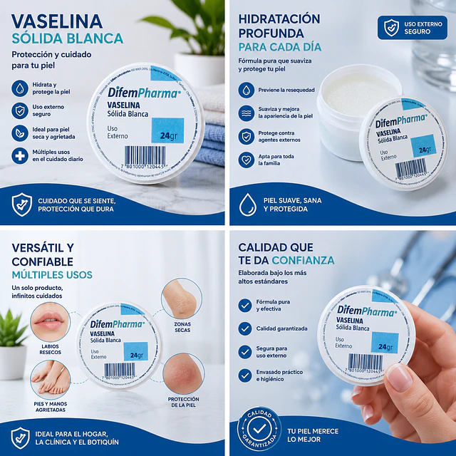 Vaselina Solida Blanca 24gr Difem 
