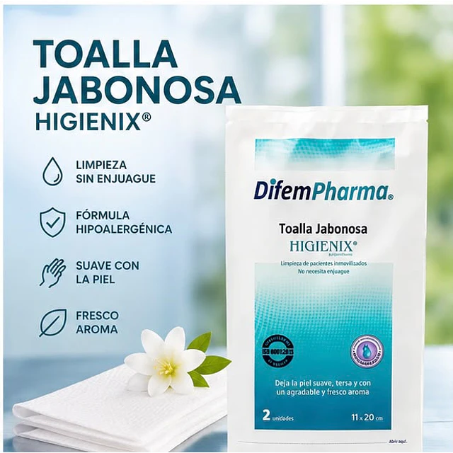 Toallas Jabonosa Higienix Difem Sin Enjuague Sobre 2 Uds