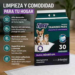 Sabanillas De Entrenamiento Mascota 60 X 60 Reutter 30u