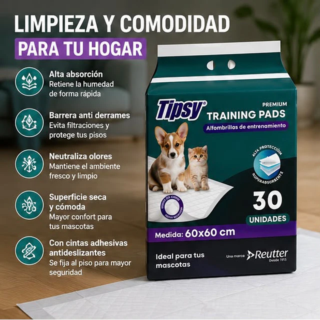 Sabanillas De Entrenamiento Mascota 60 X 60 Reutter 30u