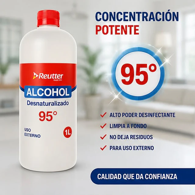Alcohol Desnaturalizado 95° 1 Litro Reutter 